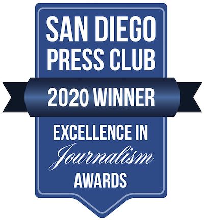Three Excellence in Journalism Awards Received from the San Diego Press Club